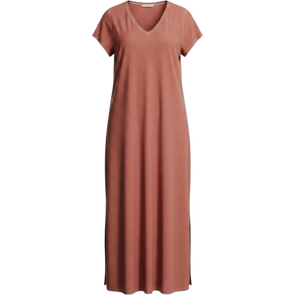 Bohme Maxi Dress Womens S/M Rust Terracotta V-Neck Short Sleeve Viscose Bohemian